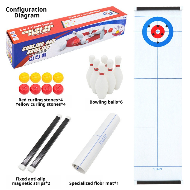 Party Games For 5 Year Olds Indoors - Permainan Meja Mini Curling & Bowling