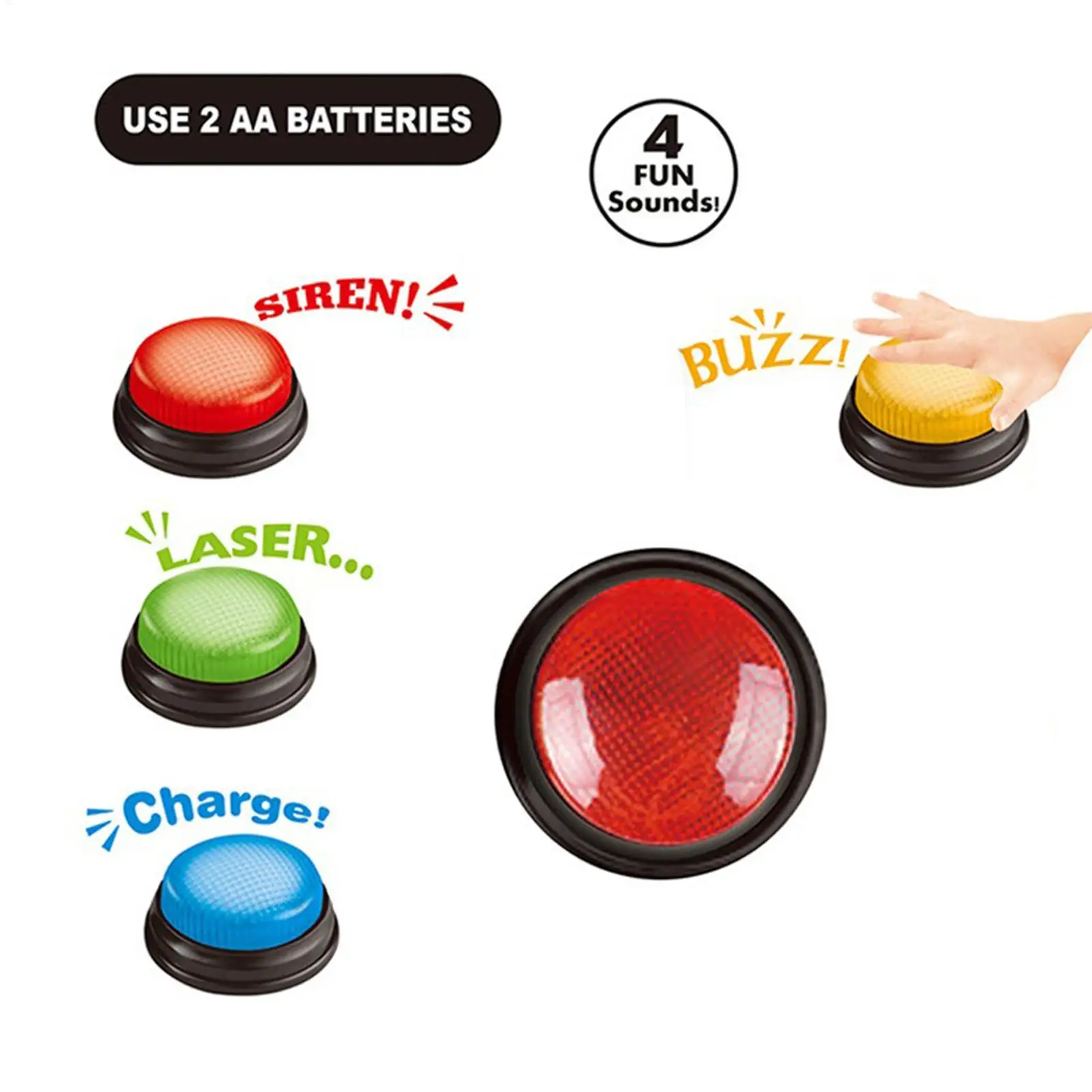 Party Games Engagement - Tombol Jawaban Cepat 4-Piece Game Buzzer
