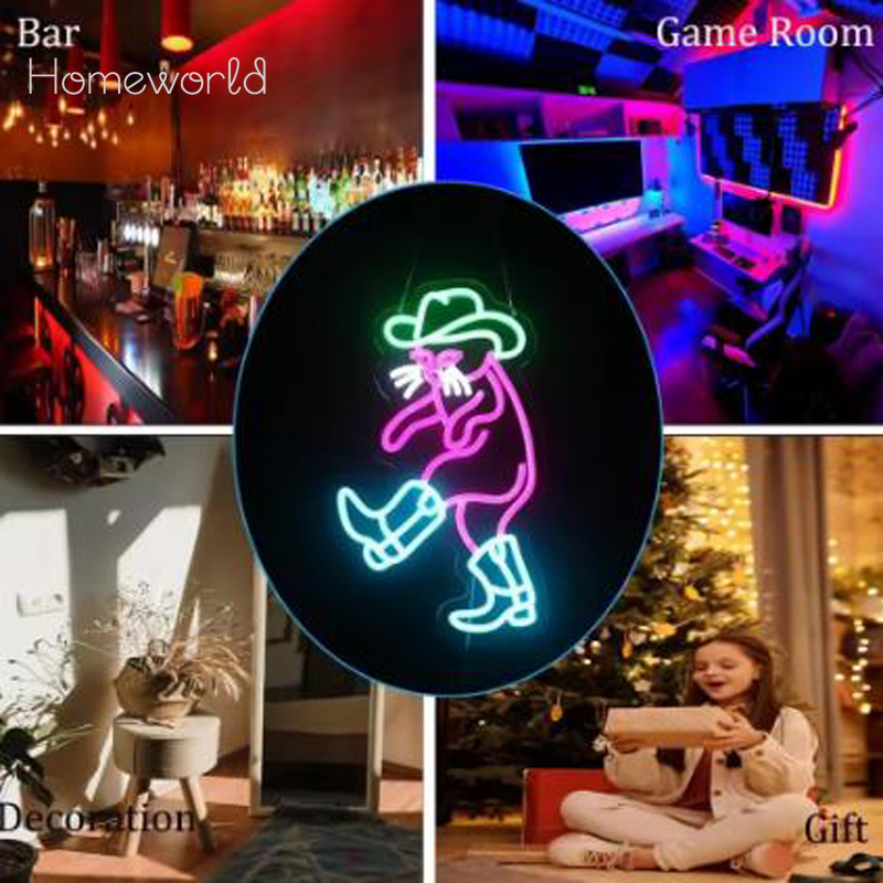 Tanda Lampu Neon Kucing Koboi  - Party Games Shop ulasan dan harga